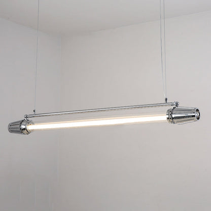 Contemporary Industrial Strip Aluminum Acrylic LED Island Light Chandelier for Dining Room