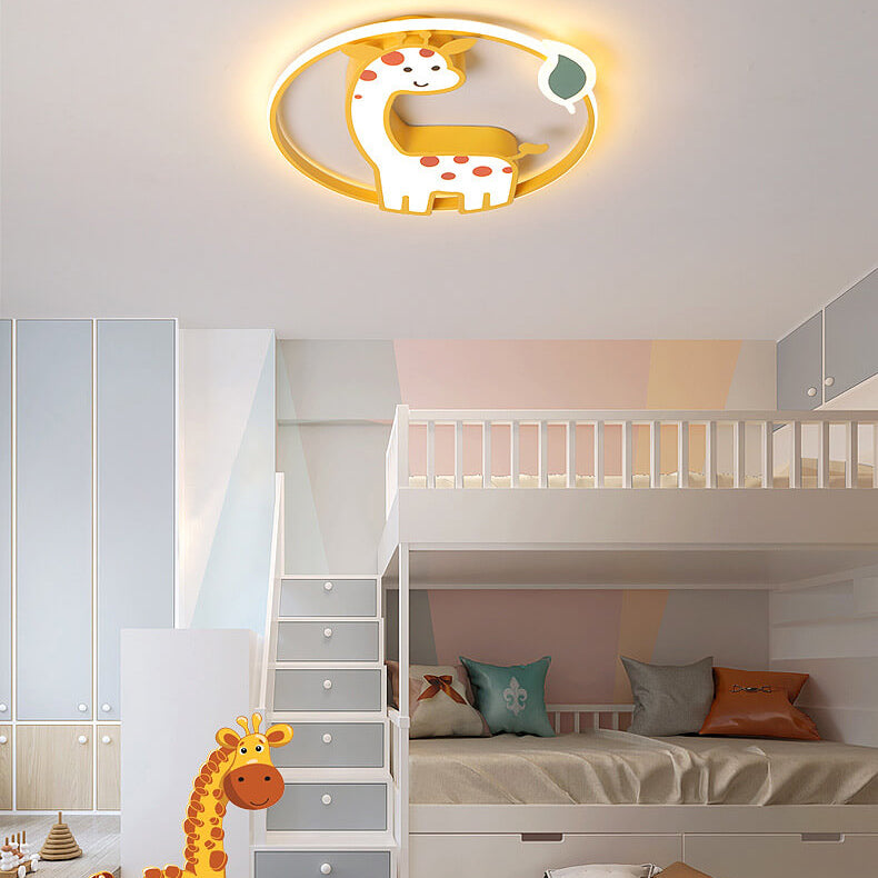 Lumendat Childlike Cute Cartoon Giraffe Design LED Flush Mount Light Lumendat