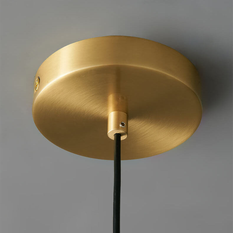 Nordic Luxury Walnut Brass Column 1-light Pendant Light