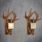 Vintage Antique Antler 1-Light Wall Sconce Lamp