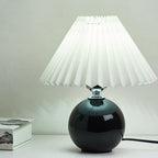 Nordic Minimalist Ceramic Pleated 1-Light Table Lamp Lumendat