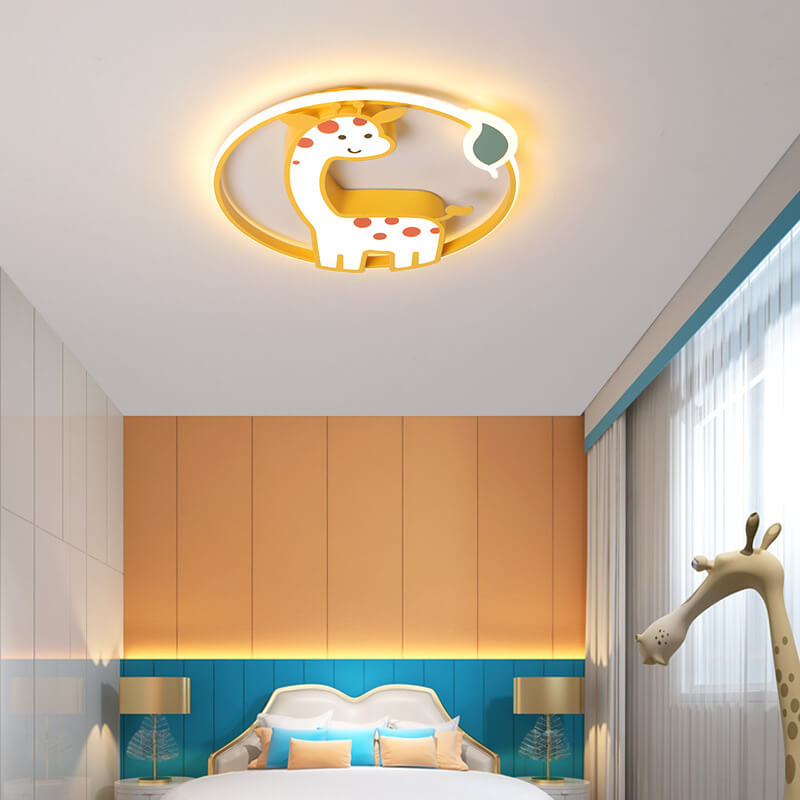 Lumendat Childlike Cute Cartoon Giraffe Design LED Flush Mount Light Lumendat