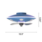 Lumendat Modern Creative Cartoon UFO flying Saucer Round Iron Acrylic LED Kids Flush Mount Ceiling Fan Light Lumendat
