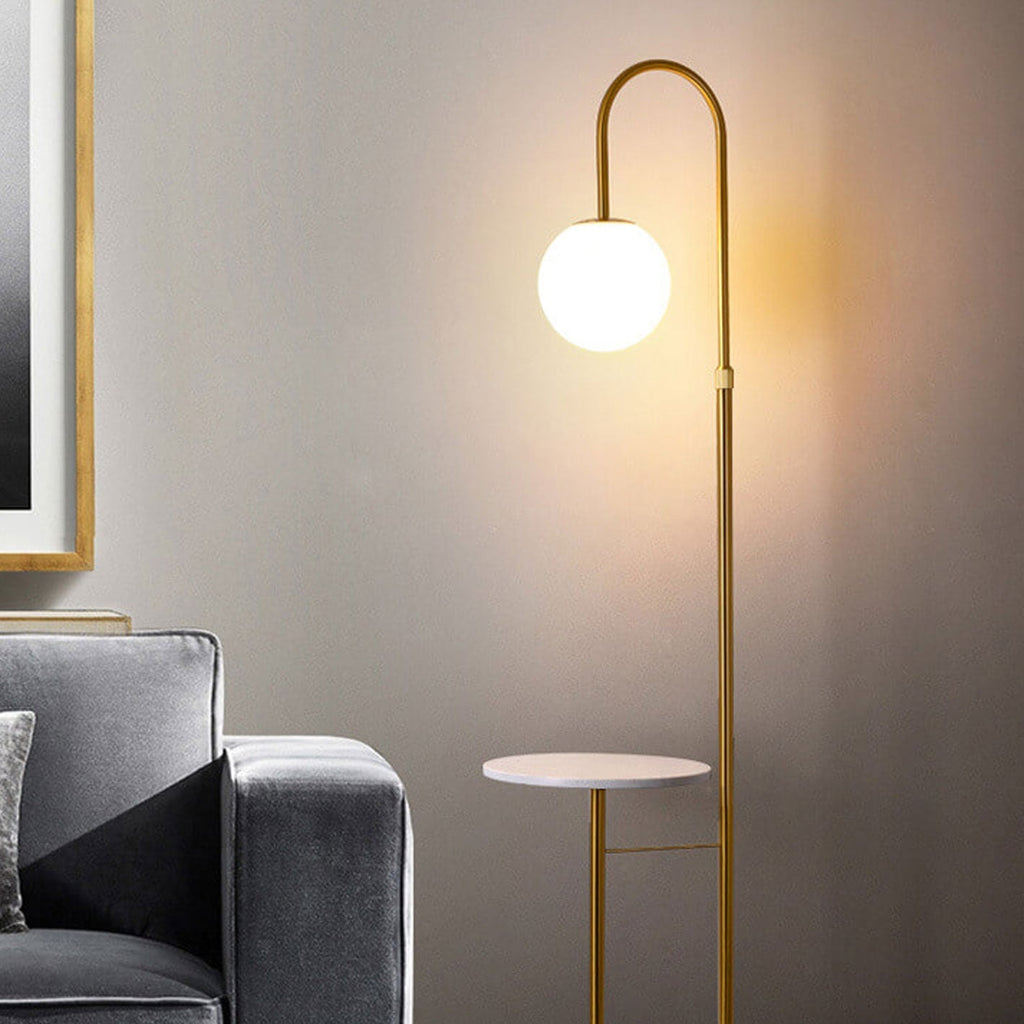 Nordic Minimalist Iron Marble Table LED Standing Floor Lamp Lumendat