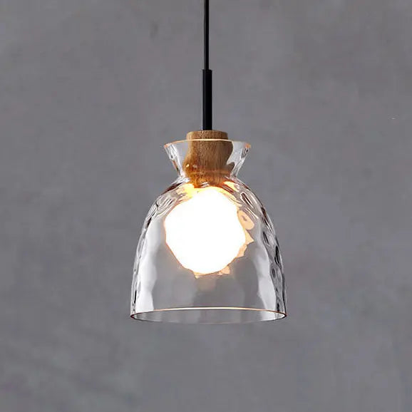 Nordic Clear Rippled Glass Shaded 1-light Pendant Light Lumendat