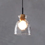 Nordic Clear Rippled Glass Shaded 1-light Pendant Light Lumendat