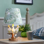Nordic Leaf Fabric Resin Bird Design 1-Light Table Lamp Lumendat