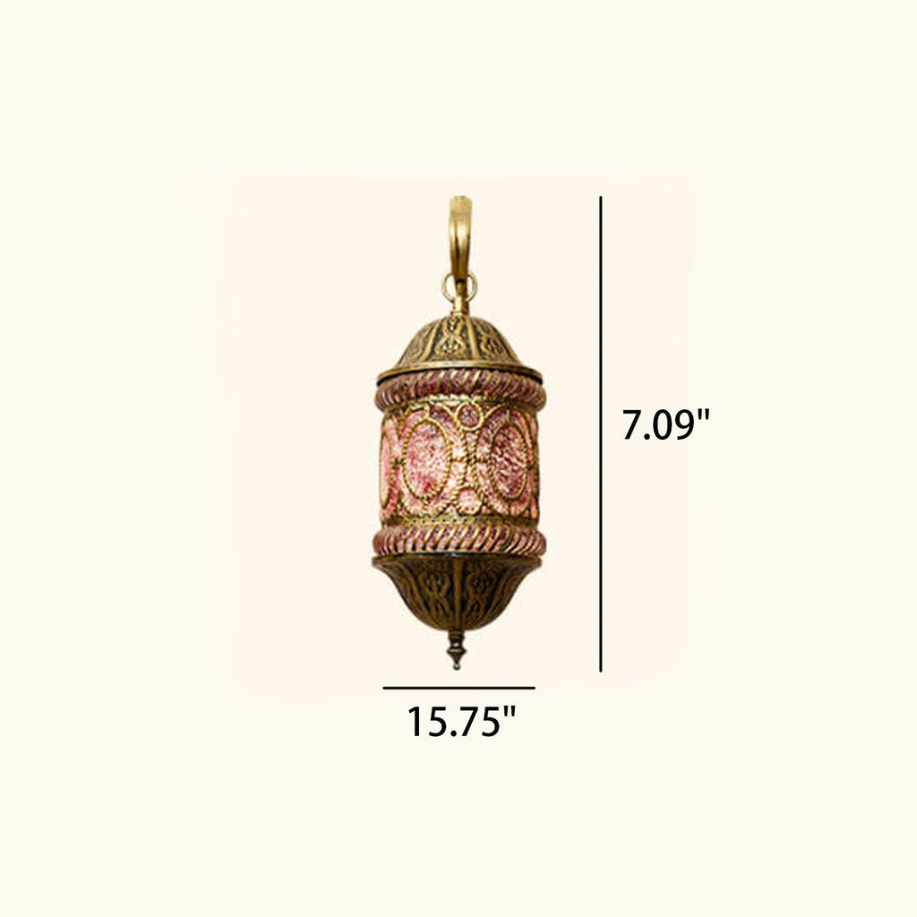Southeast Asian Style Hollow Iron Pink 1-Light Wall Sconce Lamp Lumendat
