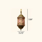Southeast Asian Style Hollow Iron Pink 1-Light Wall Sconce Lamp Lumendat