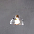 Nordic Clear Rippled Glass Shaded 1-light Pendant Light Lumendat