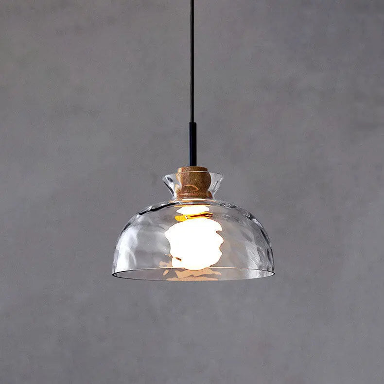 Nordic Clear Rippled Glass Shaded 1-light Pendant Light Lumendat