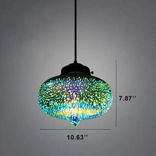Modern Creative 3d Stained Fireworks Glass Jar 1-light Pendant Light Lumendat