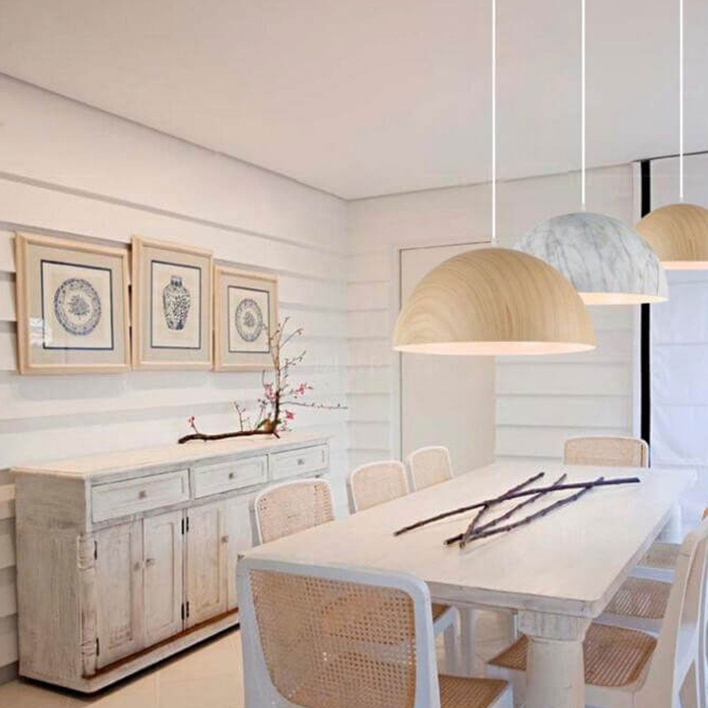 Nordic Minimalist Marbled Semicircle 1-light Pendant Light BulbSquare