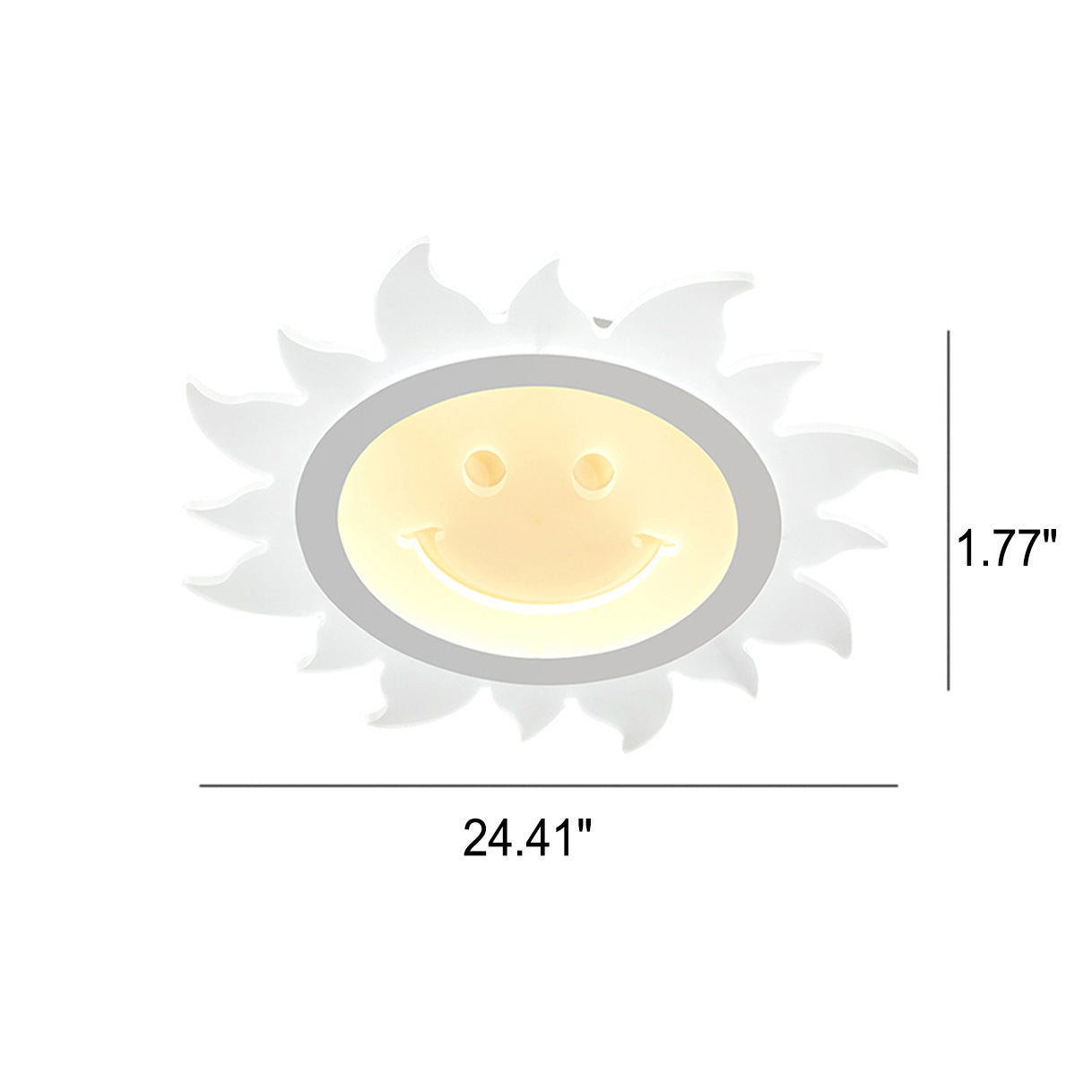 Creative Cartoon Smiley Sun LED Flush Mount Ceiling Light Lumendat