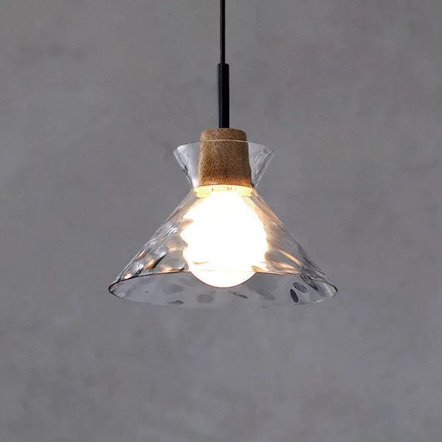 Nordic Clear Rippled Glass Shaded 1-light Pendant Light Lumendat