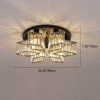 Modern Luxury Diamond Shaped Iron Crystal 3/4/5/6 Light Semi-Flush Mount Ceiling Light Lumendat
