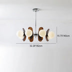 Modern Mid-century Acrylic Magic Bean Glass Shade 3/5/6/8-light Chandelier for Living Room BulbSquare