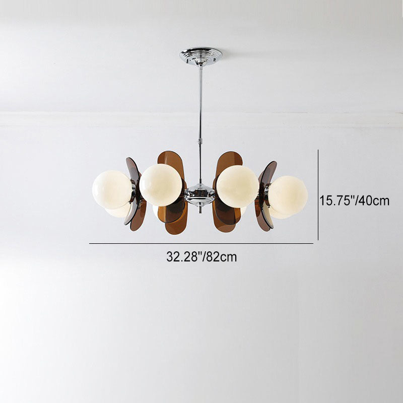 Modern Mid-century Acrylic Magic Bean Glass Shade 3/5/6/8-light Chandelier for Living Room