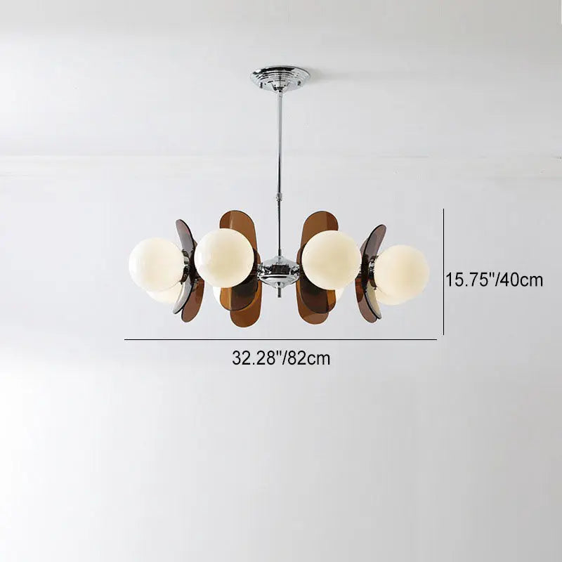 Modern Mid-century Acrylic Magic Bean Glass Shade 3/5/6/8-light Chandelier for Living Room BulbSquare