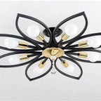 Nordic Light Luxury Wrought Iron Crystal 6/8-light Flush Mount Ceiling Light BulbSquare