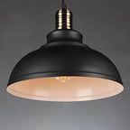 Industrial Simple Dome Round Pot Lid Iron 1-light Pendant Light BulbSquare