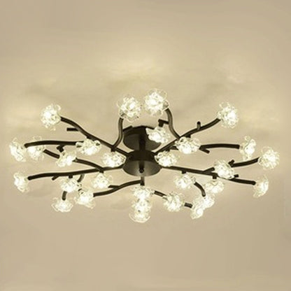 Nordic Creative Plum Blossom Tree Branch LED Semi-flush Mount Ceiling Light
