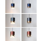 Nordic Light Luxury Cylindrical Aluminum Acrylic LED Pendant Light BulbSquare