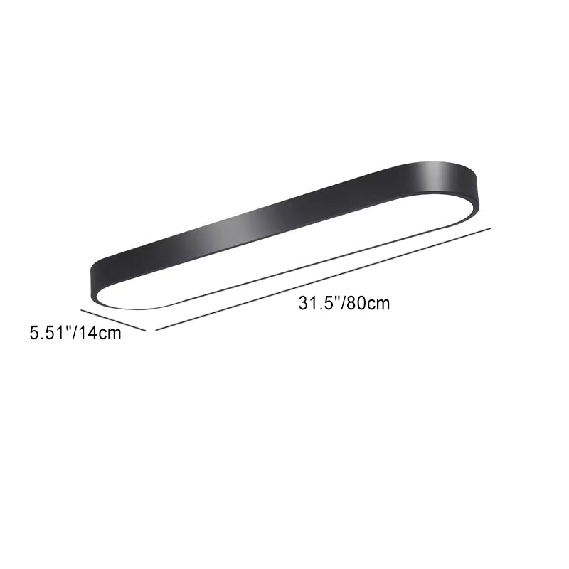 Modern Minimalist Elliptical Strip Iron Acrylic LED Flush Mount Ceiling Light For Hallway Lumendat