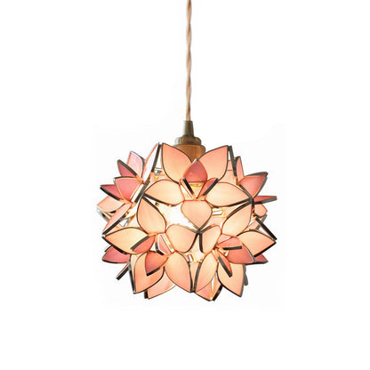 French Luxury Glass Gardenia Petal Ball 1-light Pendant Light