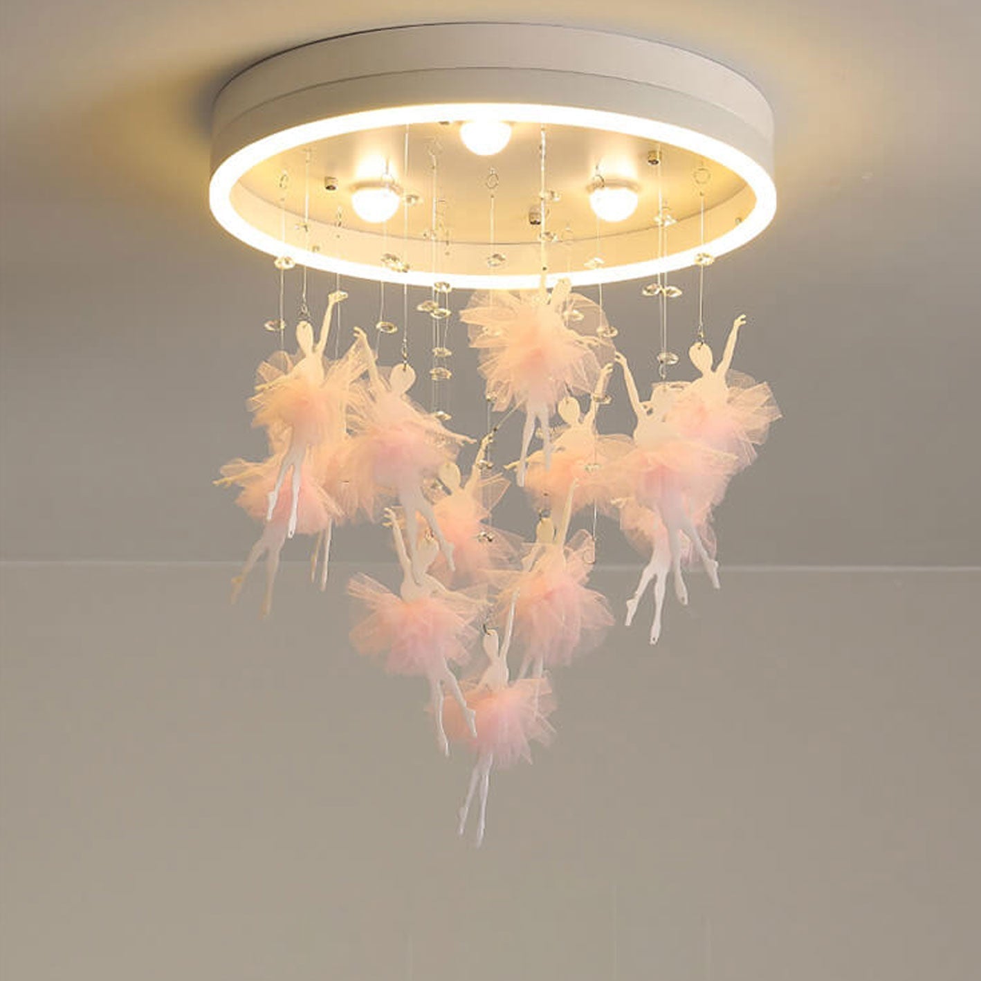 Modern Creative Cartoon Round Bird / Skirt Hanging LED Flush Mount Ceiling Light Lumendat