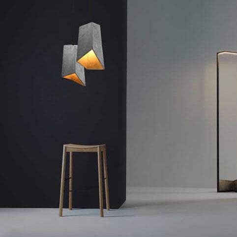 Industrial Simplicity Cement Geometric 1-light Pendant Light BulbSquare