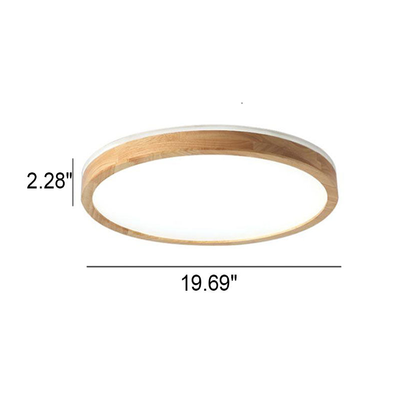 Japanese Minimalist Solid Wood LED Flush Mount Lighting Lumendat