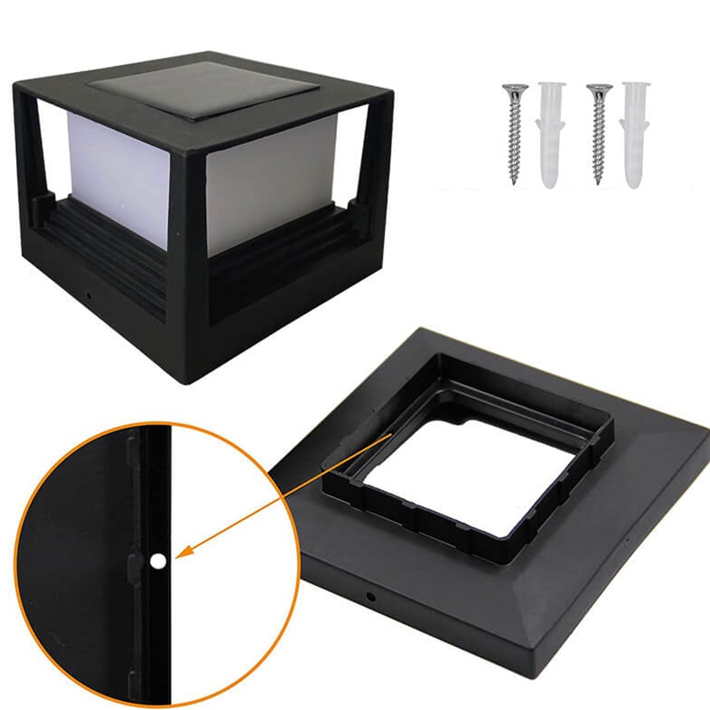 Outdoor Solar Pillar Head Light Square Pillar Head Light Garden Light Lumendat
