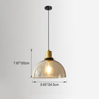 Vintage Minimalist Semi-circular Cone Cup Iron Glass 1-light Pendant Light BulbSquare