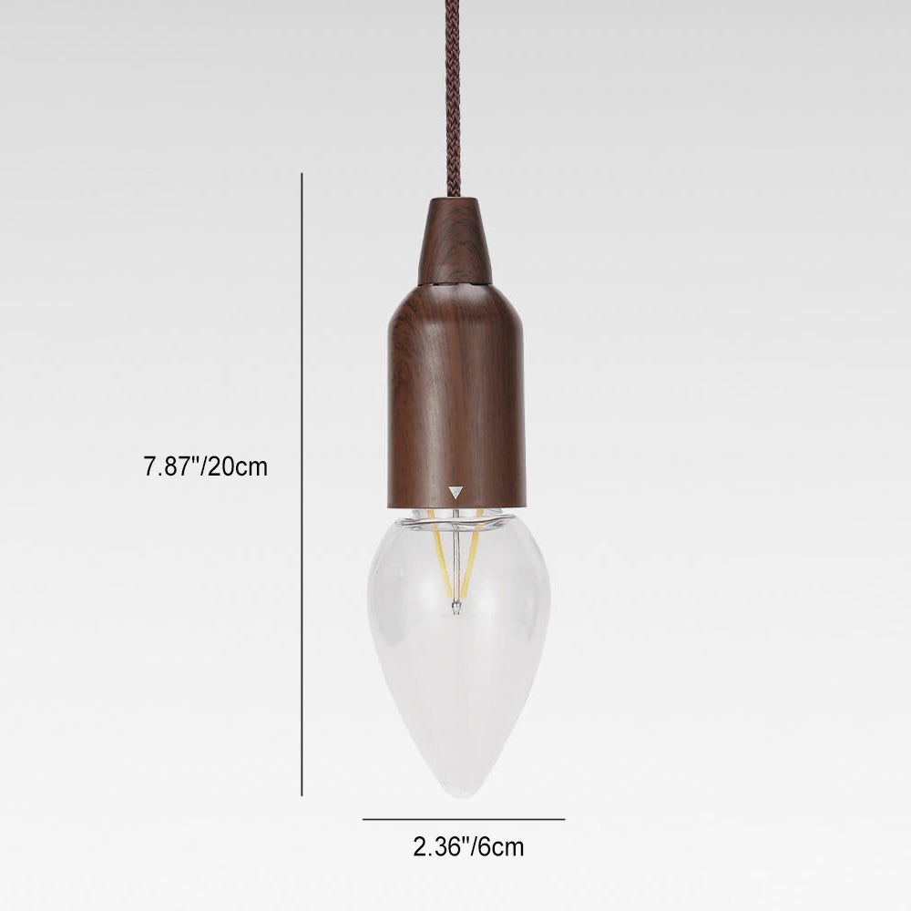 Retro Portable Waterproof Wood Round Cone Battery USB 1-Light Camping Outdoor Light Lumendat