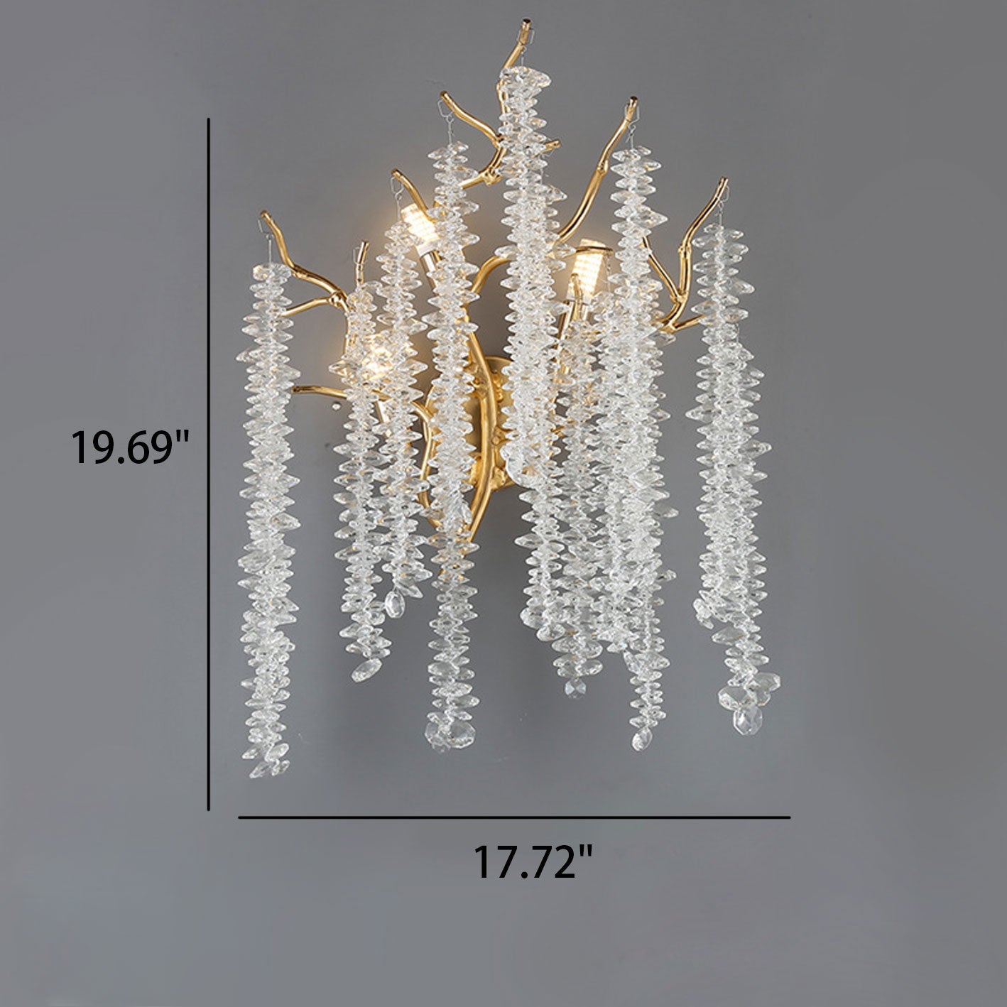 Modern Light Luxury Tree Branch Crystal 3-Light Wall Sconce Lamp Lumendat