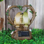Creative Garden Solar Night Light Heart-shaped Resin Bird Outdoor LED Ornament Light Lumendat