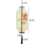 Oriental Antique Handmade Oval Lantern Fabric 1-light Pendant Light Lumendat