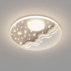 Nordic Creative Star Moon Round Aluminum LED Flush Mount Ceiling Light BulbSquare
