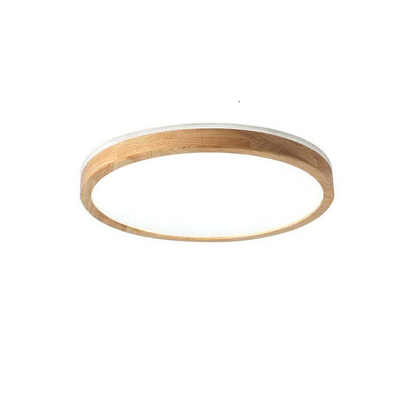 Japanese Minimalist Solid Wood LED Flush Mount Lighting Lumendat