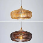 Nordic Vintage Wooden Round Dome Lid 1-light Pendant Light Lumendat