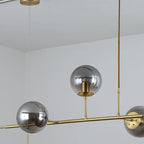 Modern Minimalist Long Glass Round Globe Island Light 6-light Chandelier BulbSquare