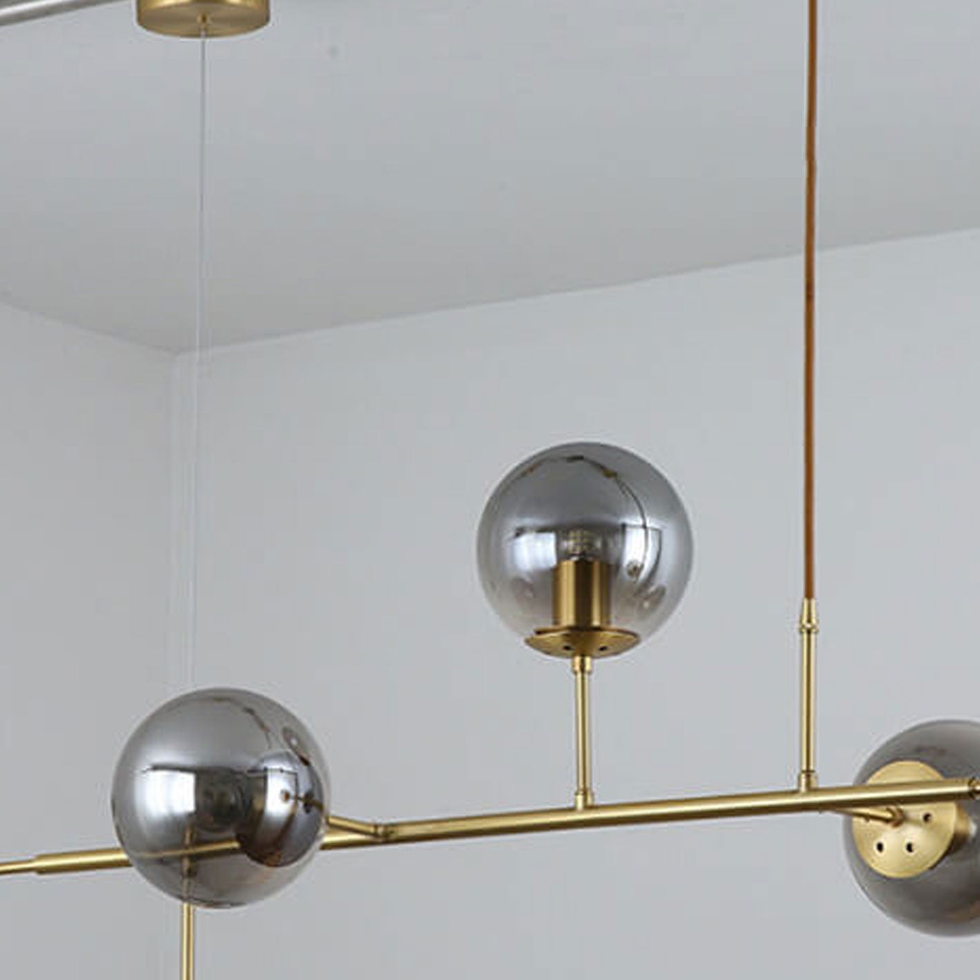 Modern Minimalist Long Glass Round Globe Island Light 6-light Chandelier BulbSquare