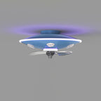 Lumendat Modern Creative Cartoon UFO flying Saucer Round Iron Acrylic LED Kids Flush Mount Ceiling Fan Light Lumendat
