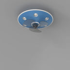 Lumendat Modern Creative Cartoon UFO flying Saucer Round Iron Acrylic LED Kids Flush Mount Ceiling Fan Light Lumendat