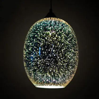 Modern Creative 3d Stained Fireworks Glass Jar 1-light Pendant Light Lumendat