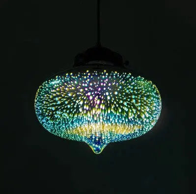 Modern Creative 3d Stained Fireworks Glass Jar 1-light Pendant Light Lumendat