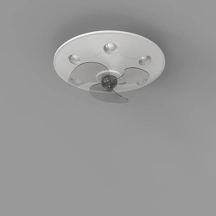Lumendat Modern Creative Cartoon UFO flying Saucer Round Iron Acrylic LED Kids Flush Mount Ceiling Fan Light Lumendat