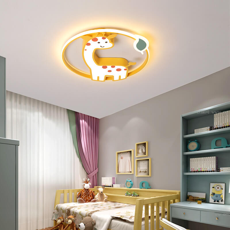 Lumendat Childlike Cute Cartoon Giraffe Design LED Flush Mount Light Lumendat