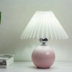 Nordic Minimalist Ceramic Pleated 1-Light Table Lamp Lumendat